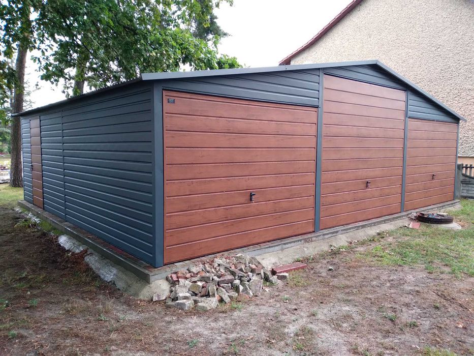 Garaż blaszany dwuspadowy 9x6 9x5 blaszak wiata blaszaki Silver-Stal