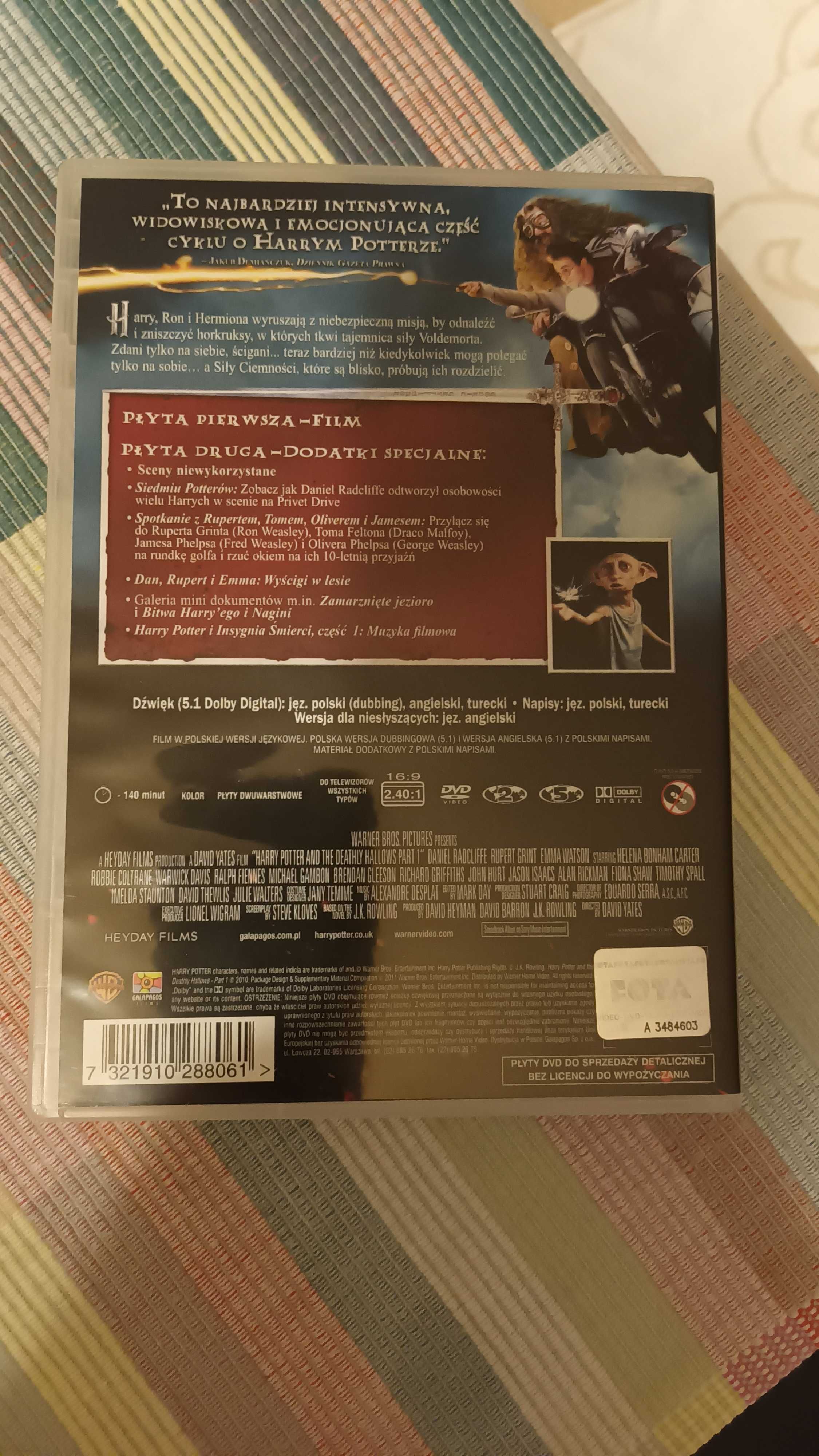 Harry Potter Insygnia Śmierci cz. 1 edycja dwupłytowa DVD