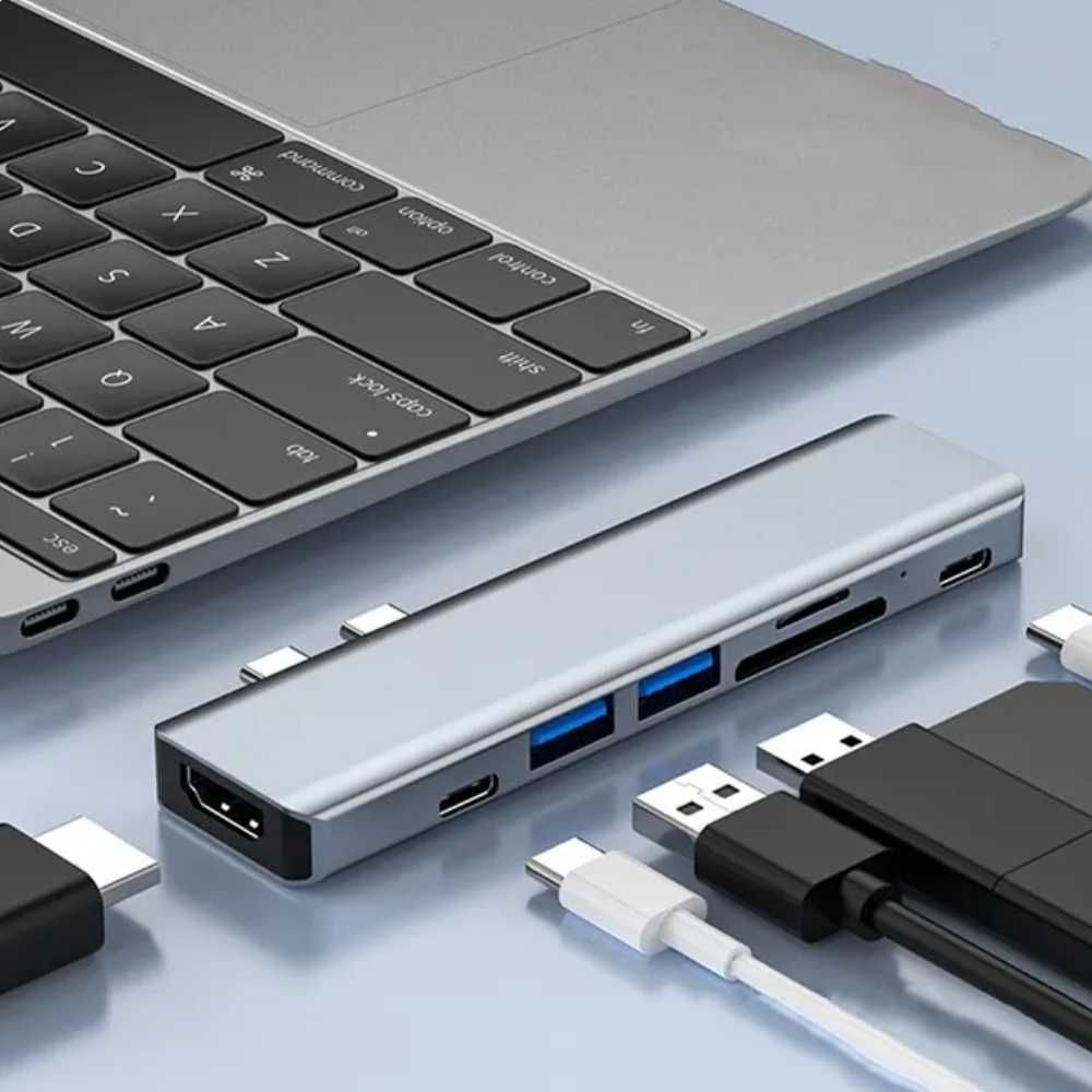 USB Хаб 7 в 2 Vothoon USB3.0/USB-C/HDMI/TF/SD/PD 68W для MacBook Pro