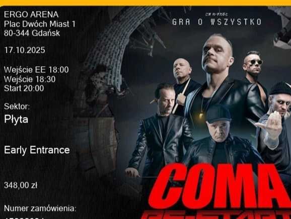 Bilet na koncert COMA, RE-START Ergo Arena, Gdańsk, 17.10.2025