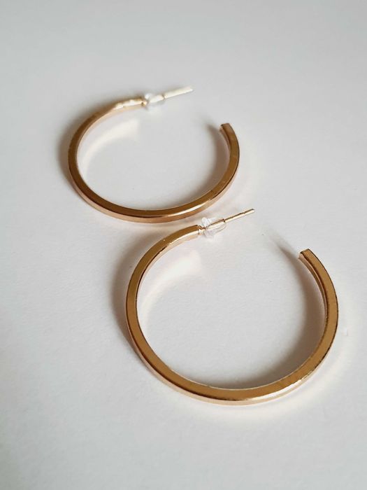 Piękne Kolczyki Stal Chirurgiczna Złote 3cm