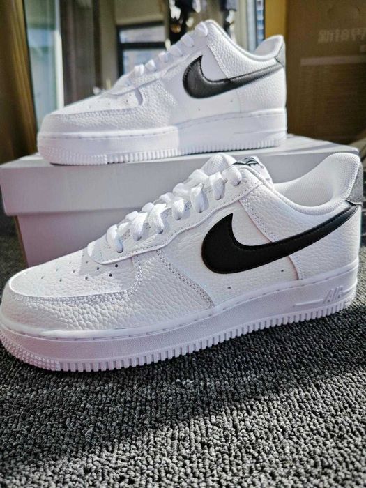 Buty meskie Mokasyny Nike_ Air_ Force_ 1_ Low '07_ Black i Biały R.44