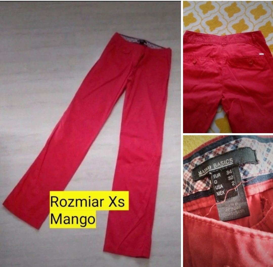 Spodnie materiałowe czerwone 34
