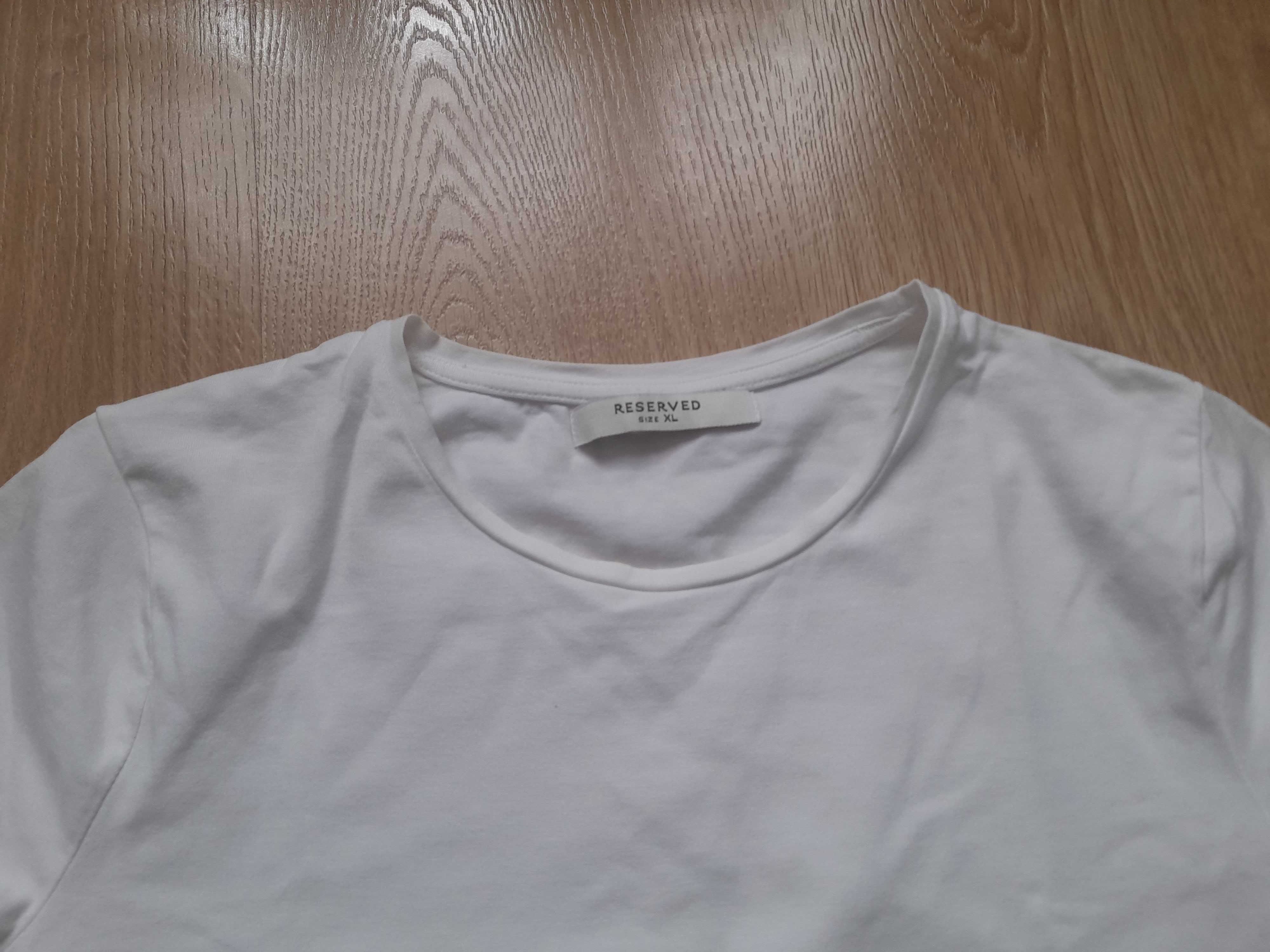 T-shirt damski biały bawełniany Reserved rozm. XL