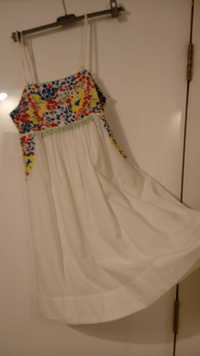 piękna, biała wyszywana sukienka na lato H&M 40/L