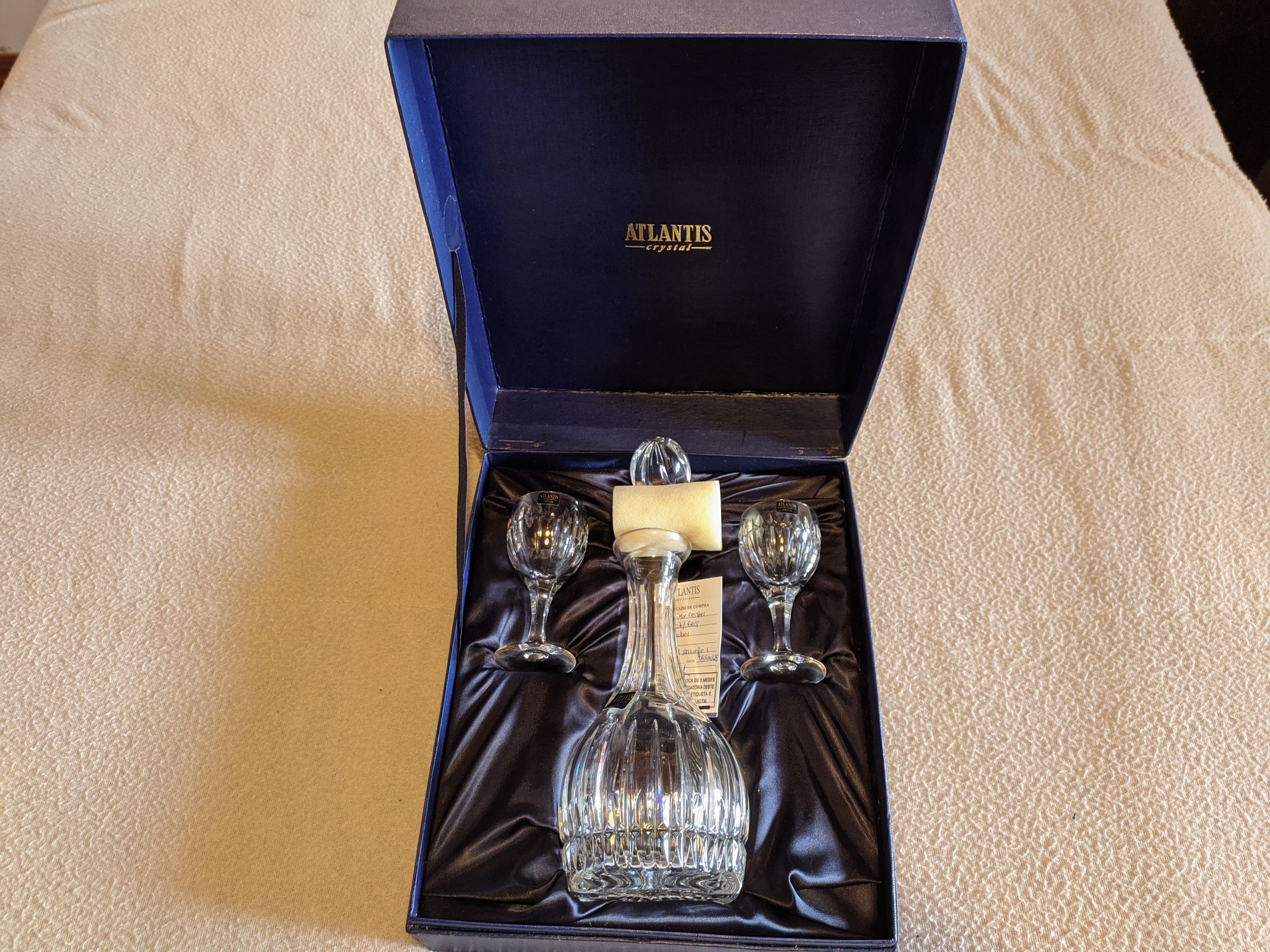 NOVO - Conjunto de cristal ATLANTIS licor vintage