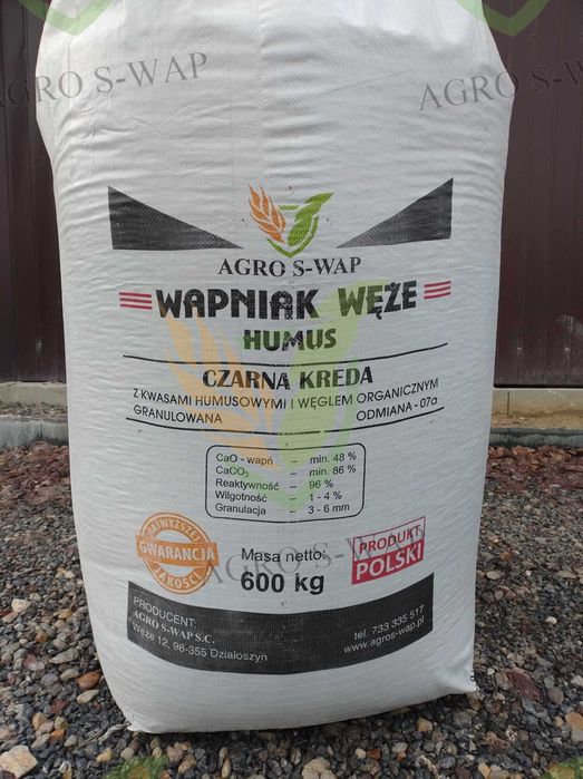 Wapno nawozowe granulowane magnezowe węglanowe czarna kreda PRODUCENT