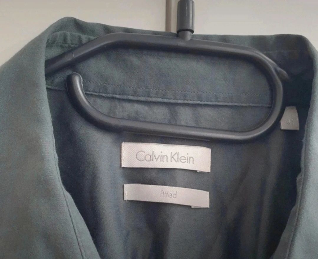 Ciemnozielona koszula xl koszula Calvin Klein xl len