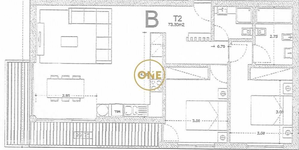 Apartamento T2 em Calendário