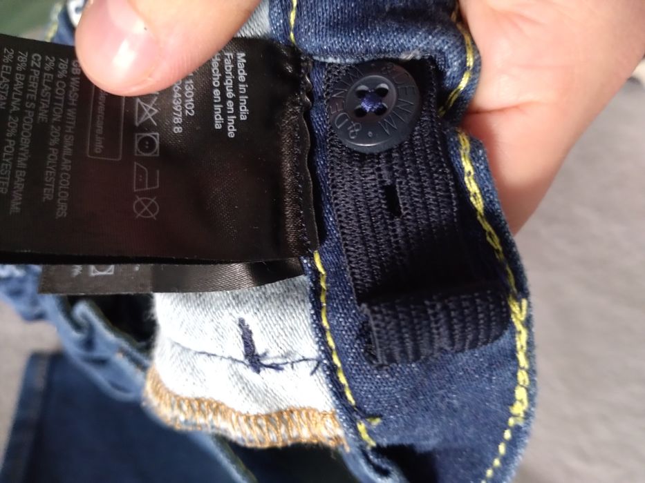 Spodnie jeansowe h&m jeans chlopiece rurki soft 92