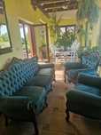 Meble zestaw wypoczynkowy sofa i dwa fotele komplet neobarok