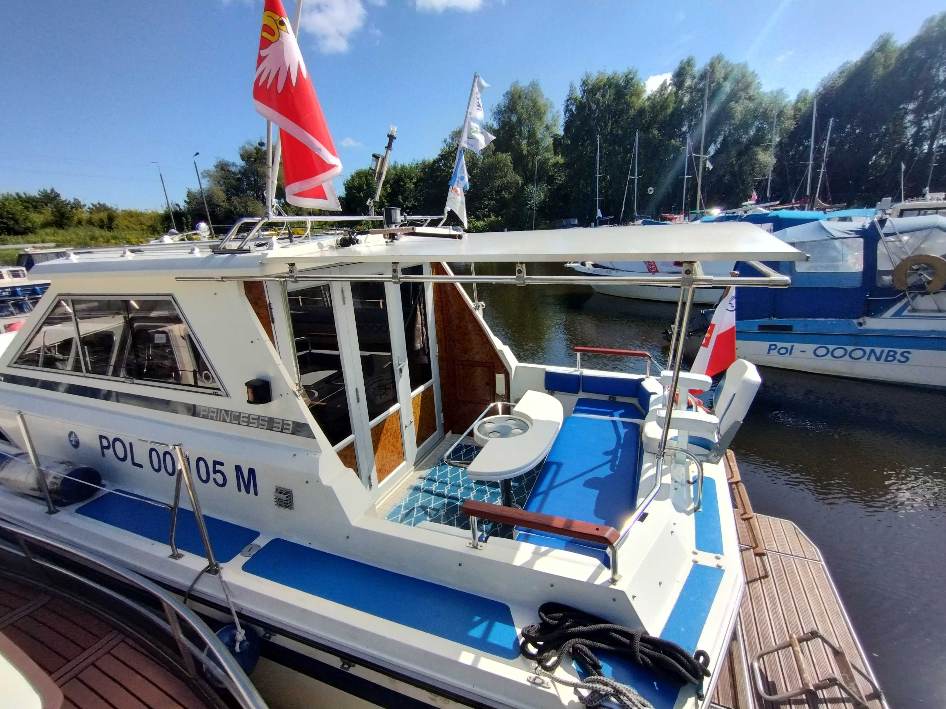 jacht motorowy PRINCESS 33, nowe silniki 2x80 KM,  nowe wyposażenie