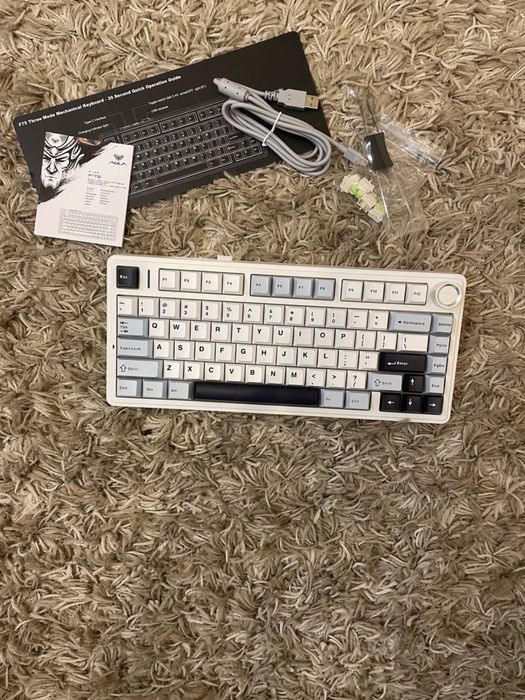 Механічна клавіатура AULA F75 white-blue(бездротова)