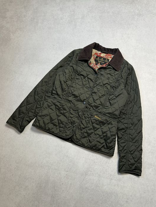 Стеганая куртка Barbour x Morris & co женская темно зеленая (оригинал)