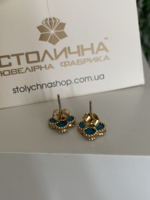 Срібні сережки з бірюзою