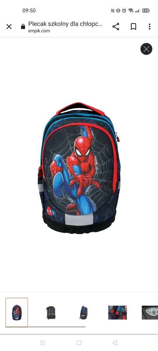 Plecak szkolny 1-3 Spiderman trzykomorowy