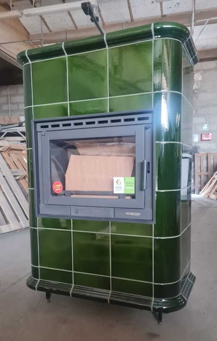Piec kaflowy wolnostojący ROMA 13kW zielony - NOWY