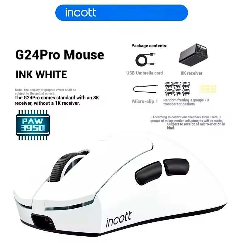 ‼️ NEW ‼️ УНІКАЛЬНА ігрова миша Incott G23 Pro 8K PAW3950 Hot Swap