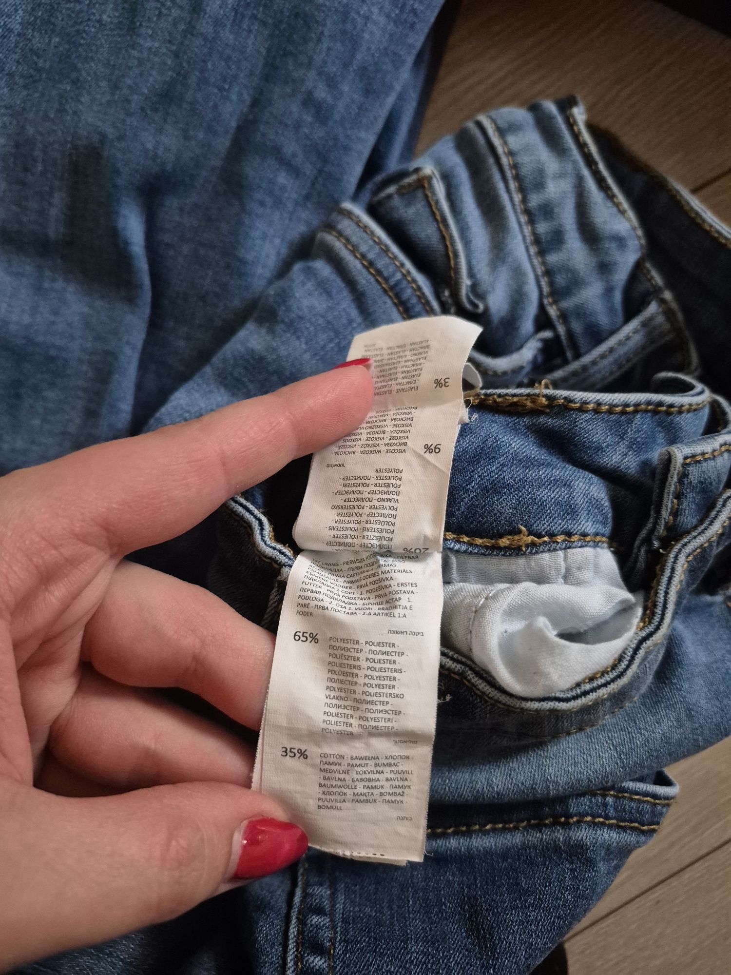 Niebieskie jeansy rurki skinny z wysokim stanem mohito XXS 32