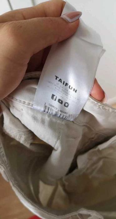 Taifun by Gerry Weber spodnie chinosy szaro-kremowe r. 36/L