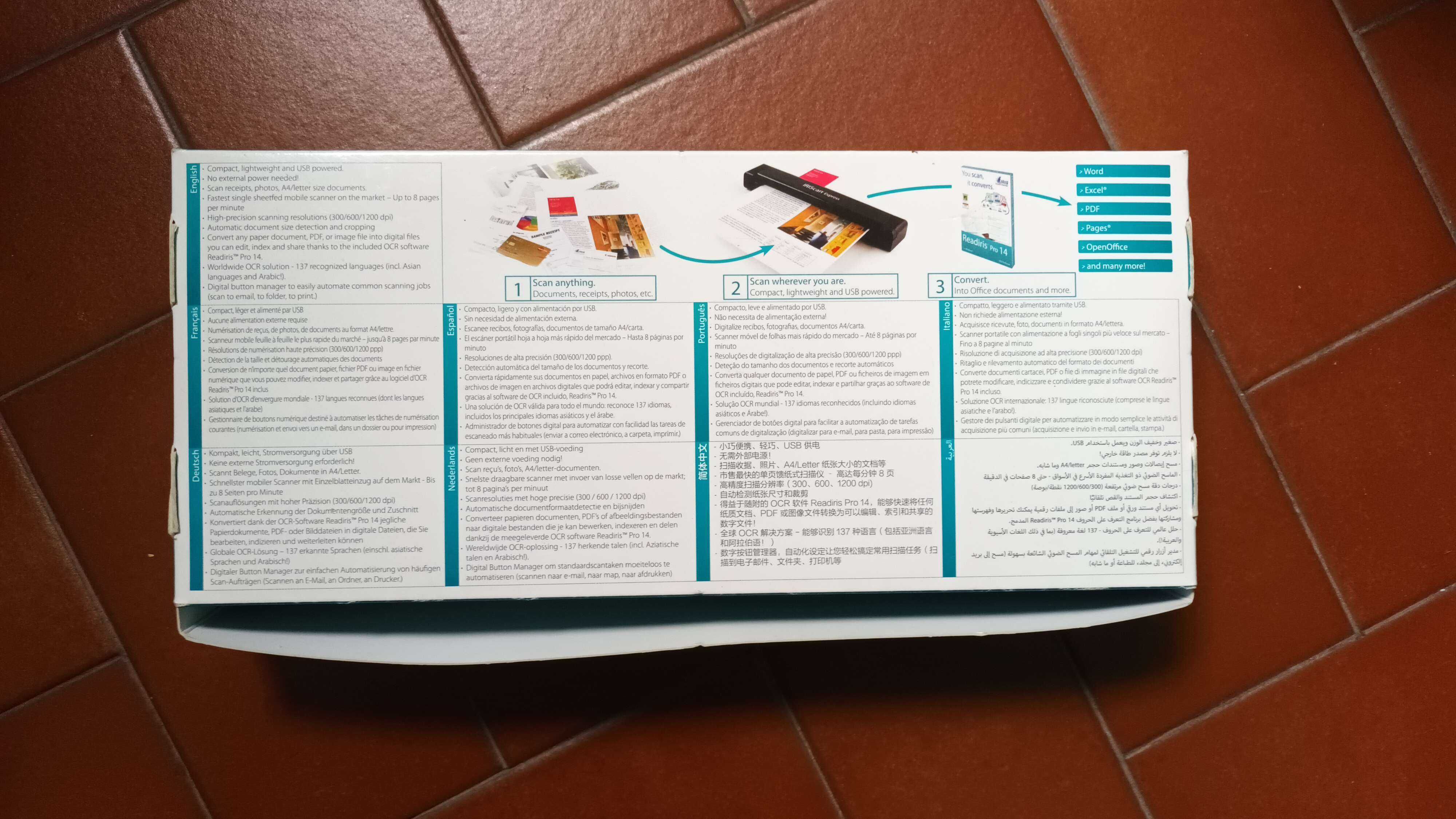 Scanner Portátil com conversão para PDF WORD e EXCEL