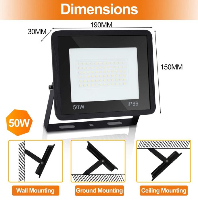 7 Focos Leds para exterior novos na caixa!