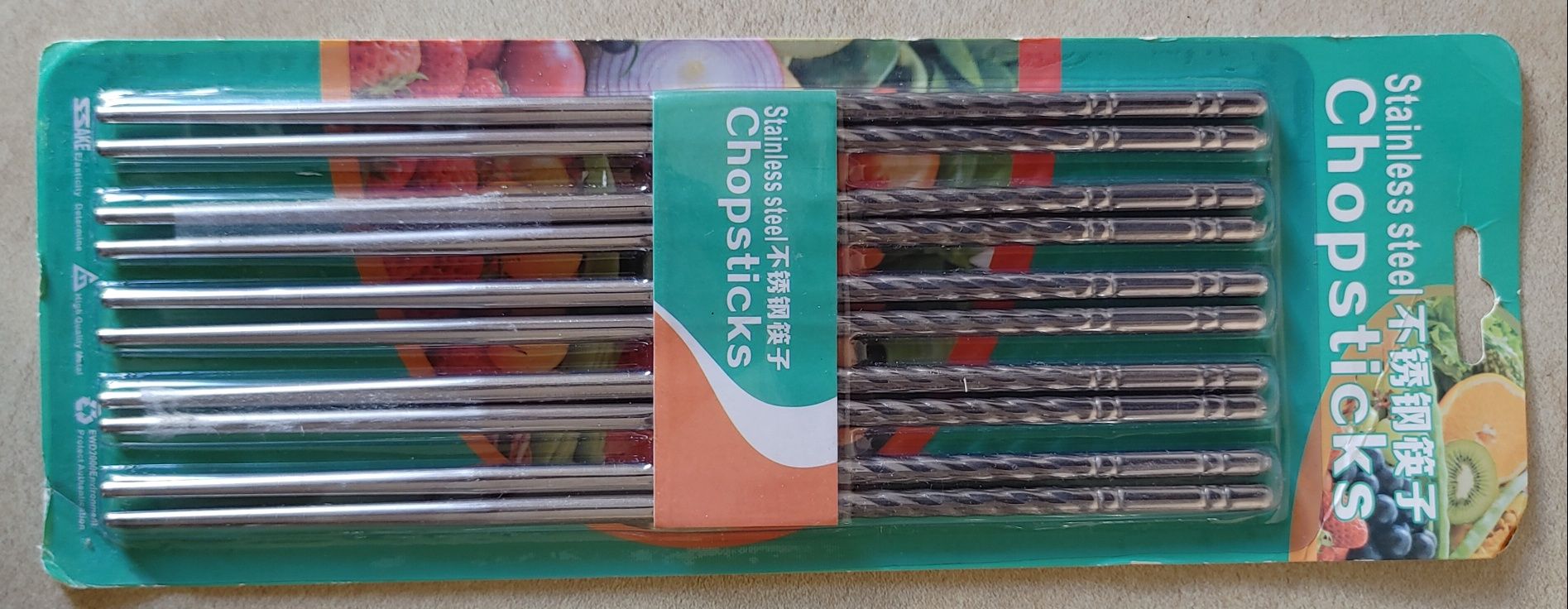 Pałeczki do sushi, 5 par, nierdzewne