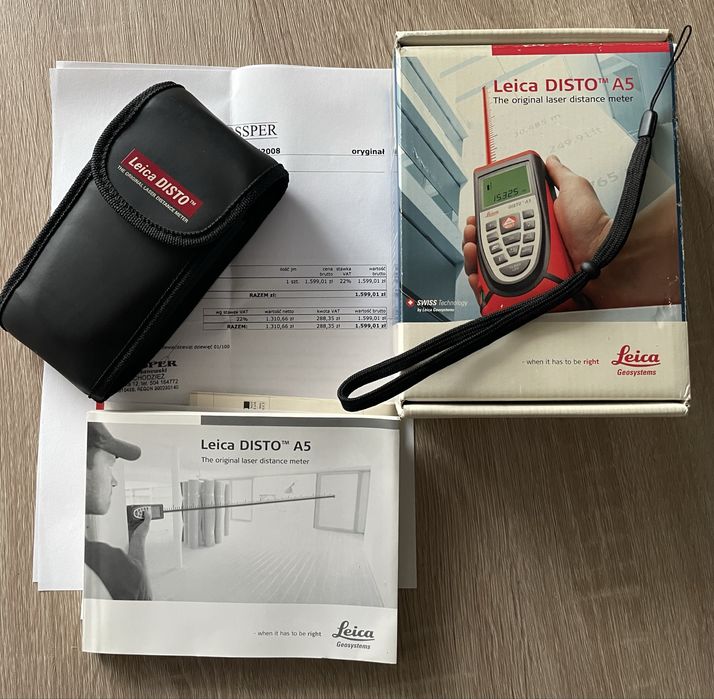 Dalmierz laserowy Leica Disto A5 KARTON Z INSTRUKCJAMI JAK NOWY