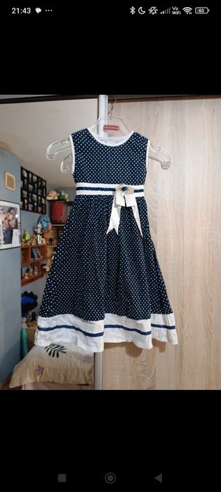 Sukienka w groszki elegancka 116 dla dziewczynki