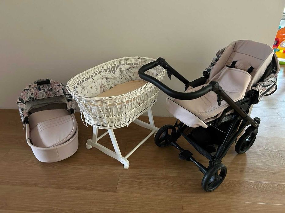 Wózek Bebetto Nitello + Spacerówka + Kosz Mojżesza(na kółkach)