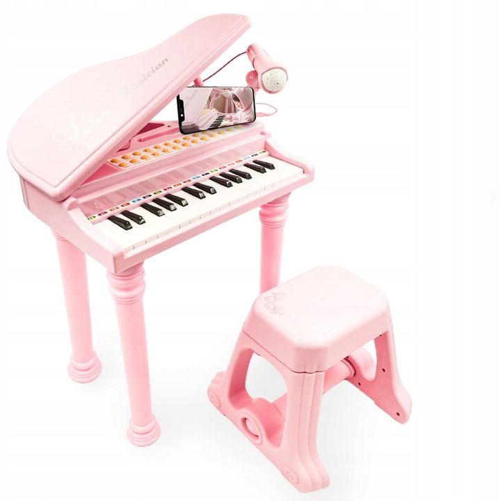 Pianino Organy Keyboard Dla Dzieci Krzesełko Mikrofon Nagrywanie Karao