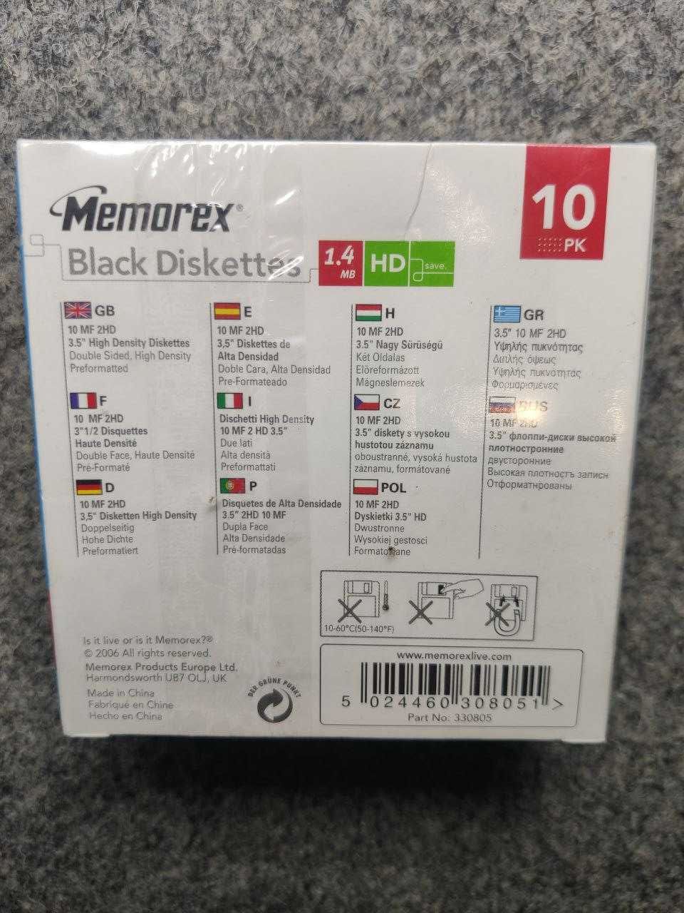 Новые дискета Memorex блок 10 шт в упаковке