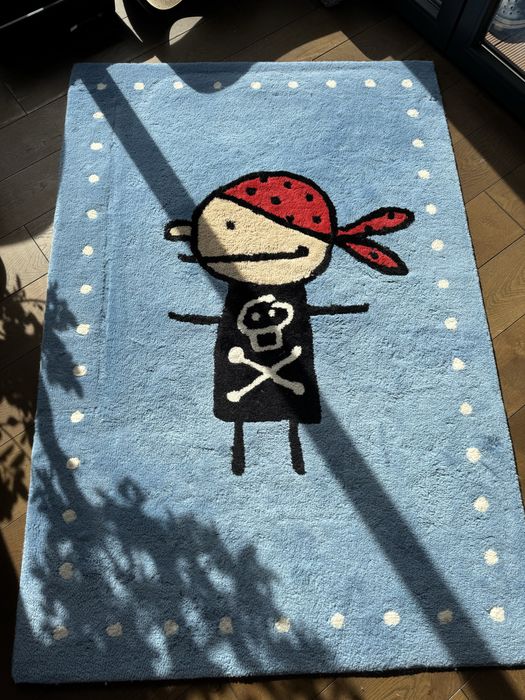 Dywan welniany blekitny