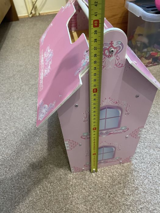 Drewniany domek dla lalek mini barbie