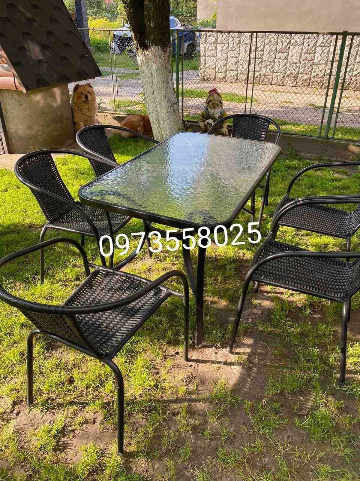 Садовий комплект стіл 70*120 см + стільці. Стол и стулья ротанг