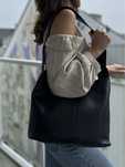 Steve Madden czarna duża torba shopper gruby regukownay pasek 25/30 cm