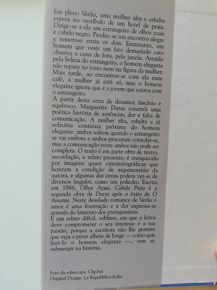 Olhos azuis,  cabelo preto de Marguerite Duras
