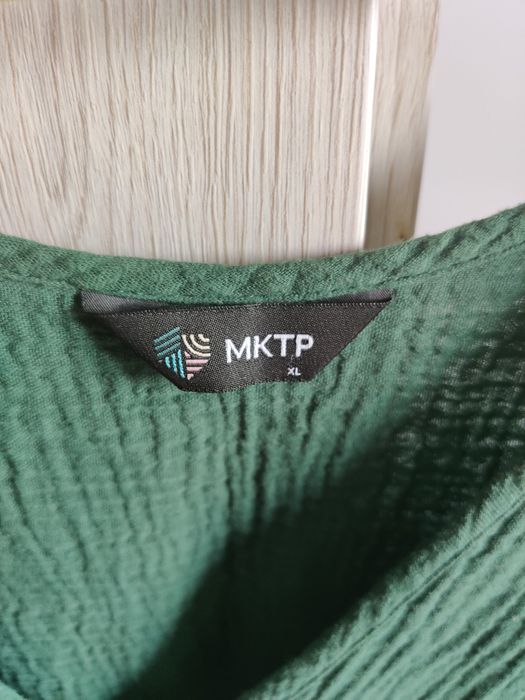 Letnia Mktp muślinowa sukienka XL Summer crash butelkowa zieleń