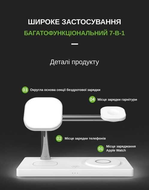 Продам Бездротову зарядку 4 в 1 для Apple + adapter 35W