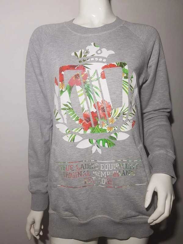 Bluza kangurka lady diil gang hemp gru prosto plny logo floral kwiaty