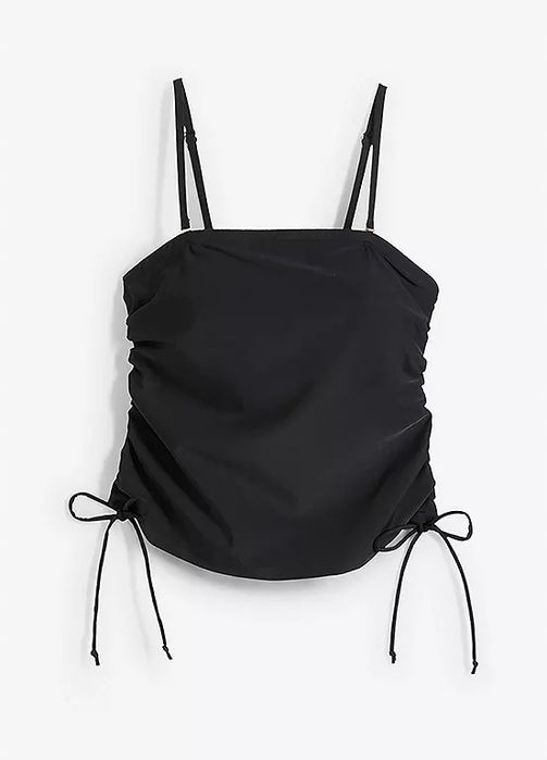 B.P.C krótki czarny top tankini z marszczeniem ^44