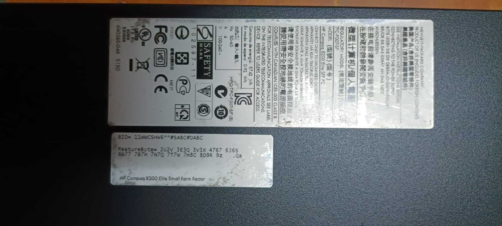 Vendo PC HP Compaq 8200 + Monitor Acer LCD