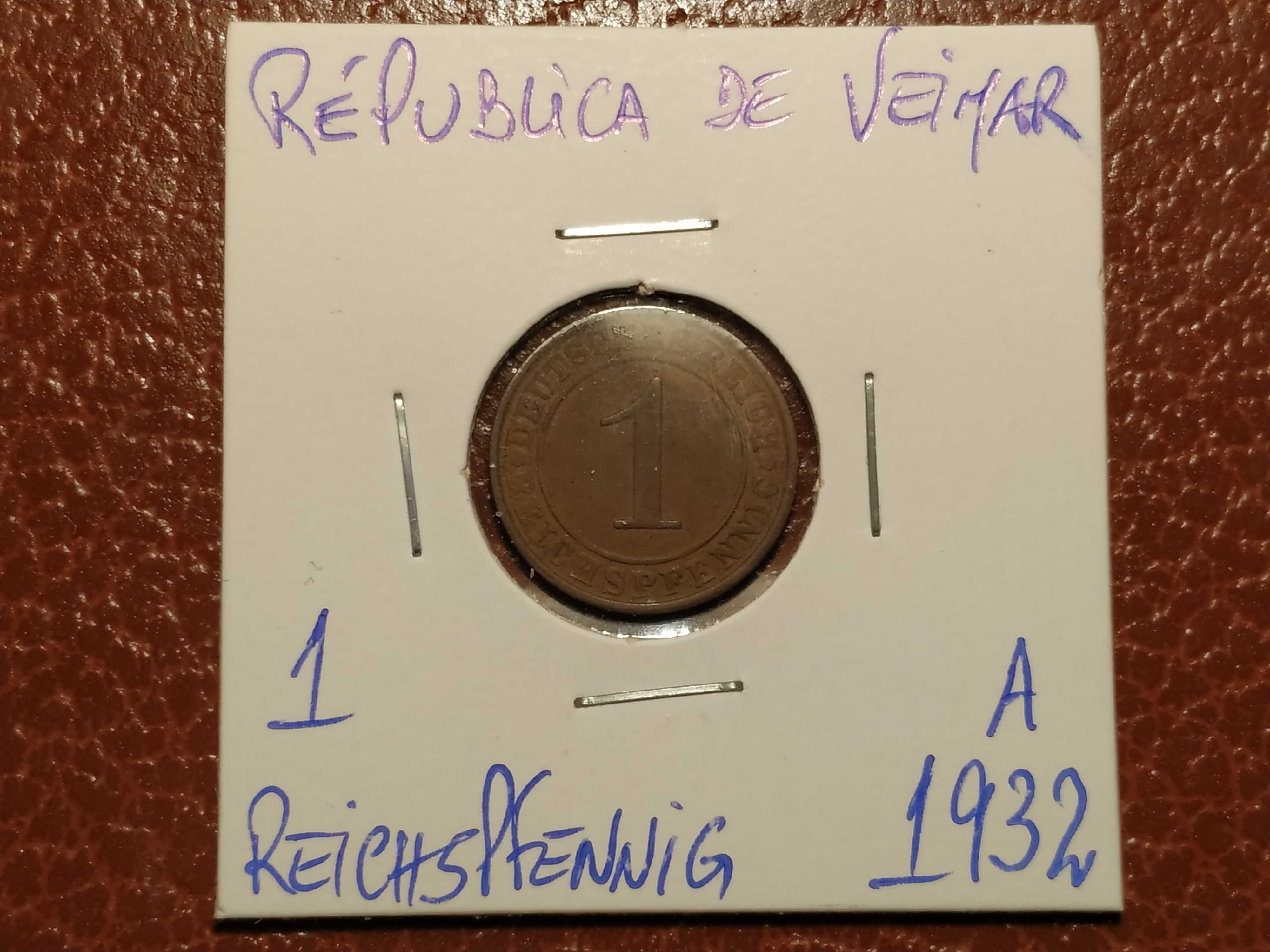 Moeda de 1 reichspfennig de 1932 A (Alemanha-República de Veimar)