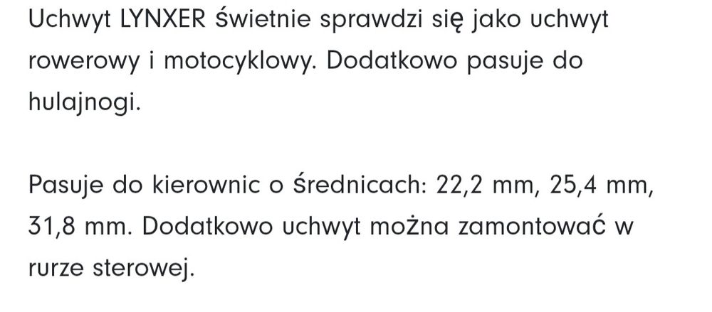 Uchwyt rowerowy na telefon Lynxer