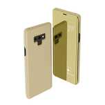 Etui Clear View Cover Samsung A01 Złote