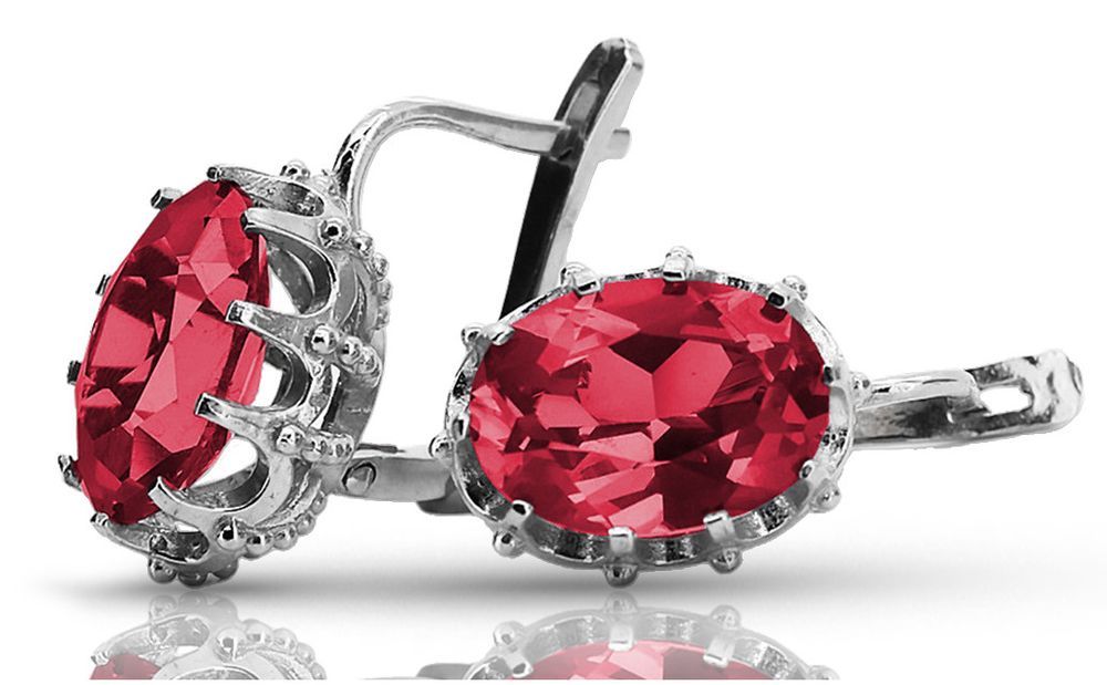 Vintage  srebrne kolczyki 925 z rubin vec079s Vintage Poznań biżuteria
