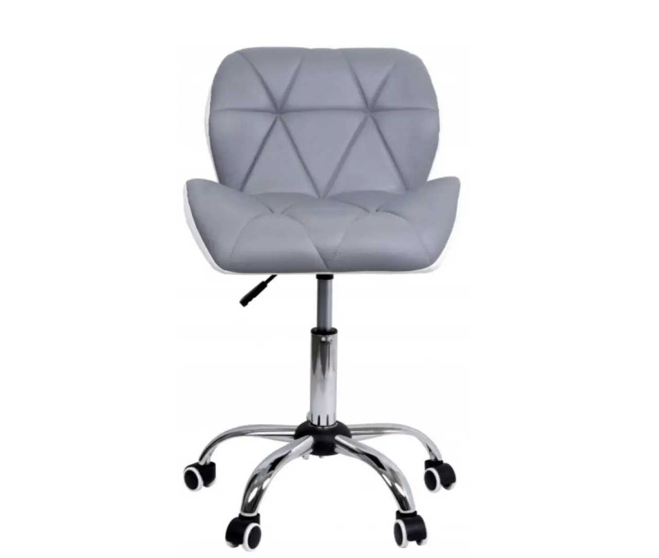 Недорого кресло белое+серое офисное компьютерное/Стул на колесиках