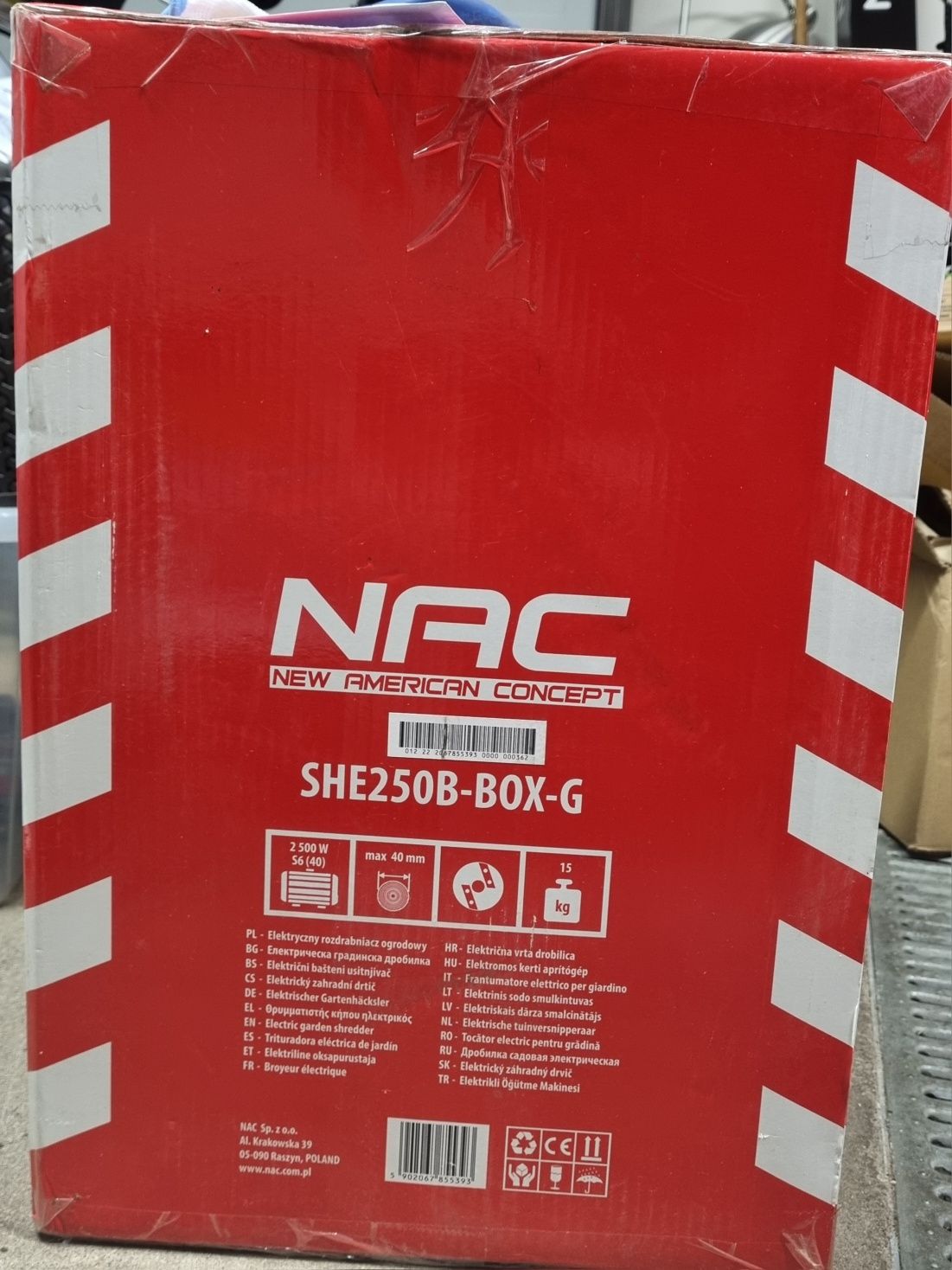 NAC Rozdrabniacz elektryczny gałęzi SHE250BG 2500W