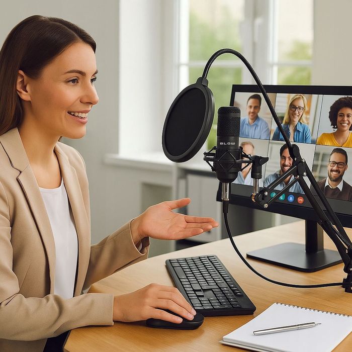 Mikrofon Do Komputera Gamingowy Pojemnościowy Studyjny Statyw Usb fv