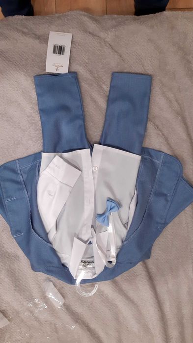 Garnitur niemowlęcy r.68 oraz koszula/muszka na chrzest,Nieużywany!